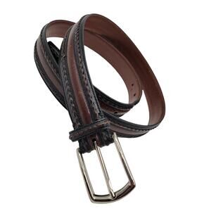 JOHNSTON MURPHY Men's Belt Italian Kipskin Shoulder Black Brown - Size 40